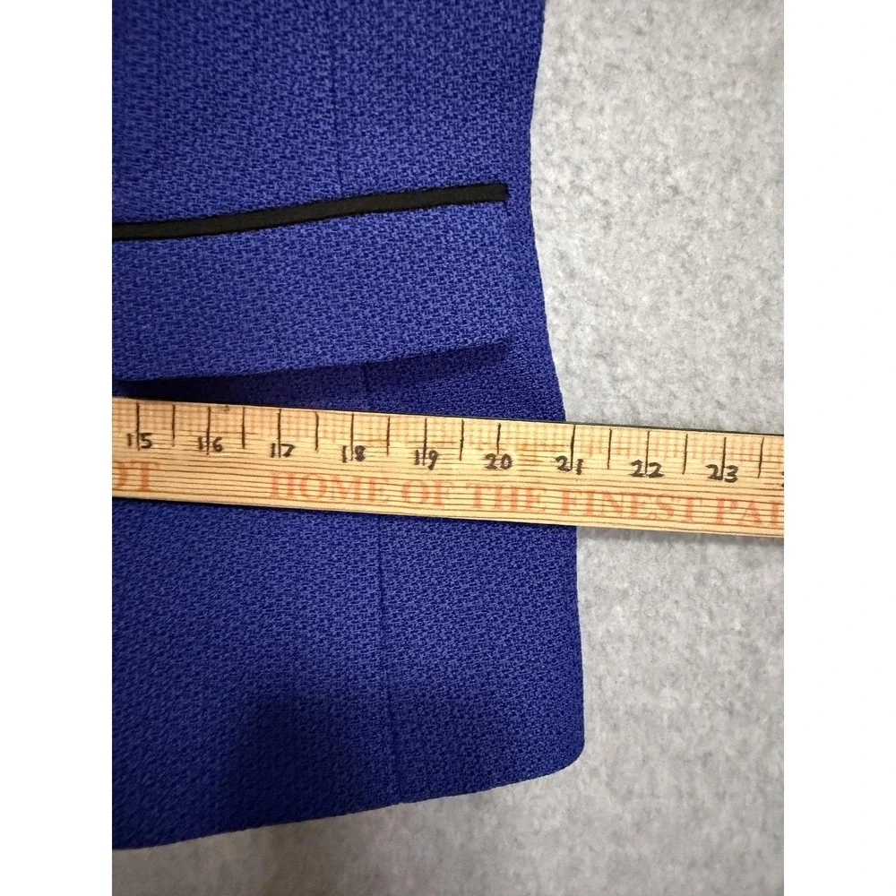 Le Suit Blazer Jacket Womens 12 Blue‎ Quebec Textured 3 Button Lined Career Work